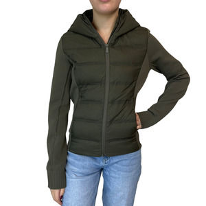 Lululemon Down & Around Jacket Womens Size 4 Armory Green Puffer Hooded